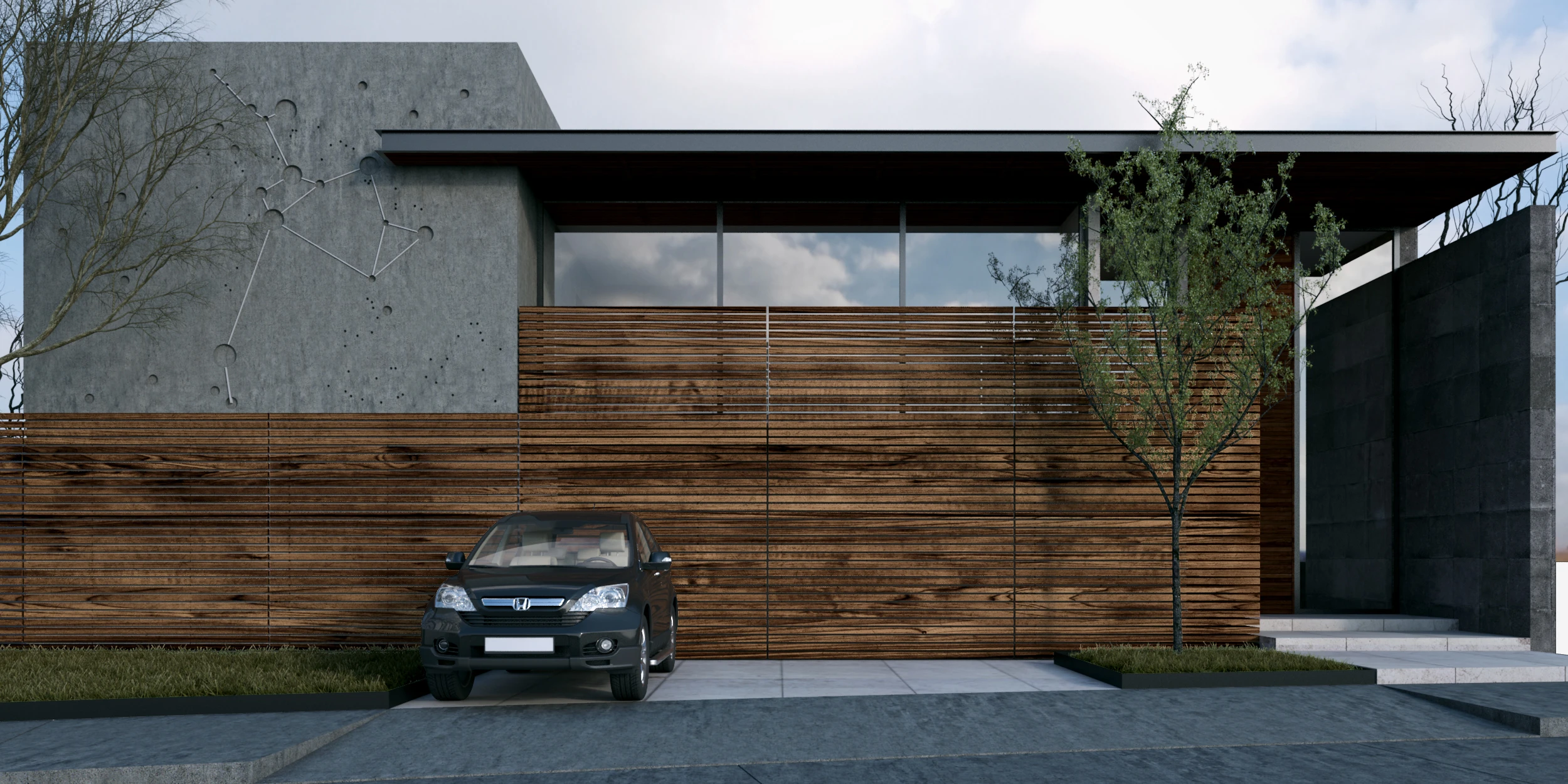 Vivienda unifamiliar en Lugo, render exterior