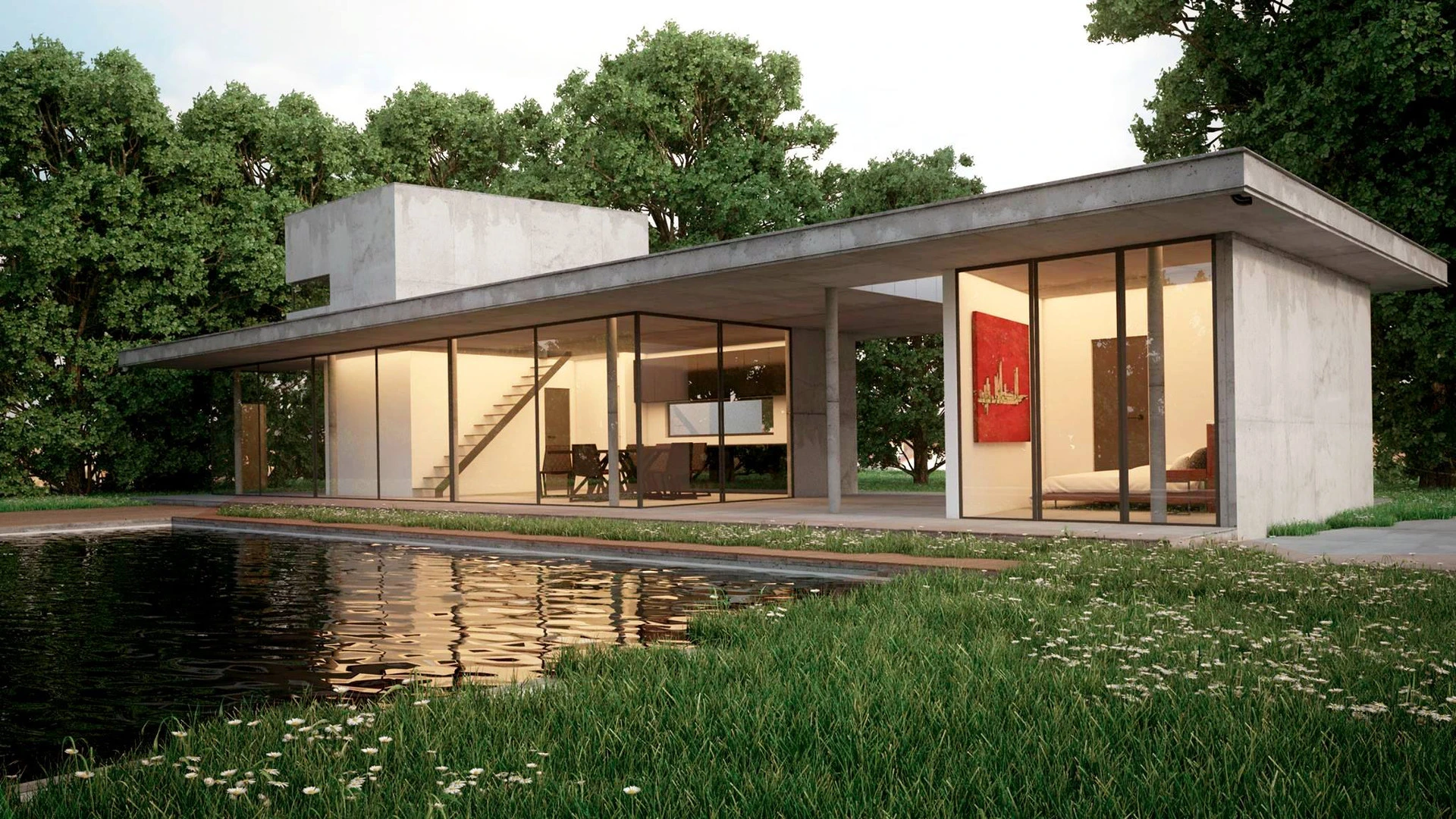 Vivienda unifamiliar en Barcelona, render exterior